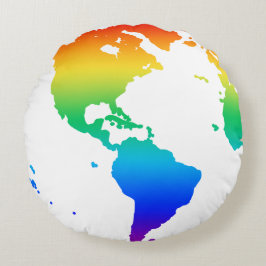 Regenboogkleurige planeet aarde rond kussen
