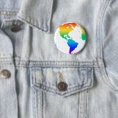 Regenboogkleurige planeet aarde ronde button 5,7 cm (In situ)