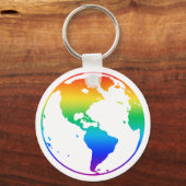 Regenboogkleurige planeet aarde sleutelhanger (Voorkant)