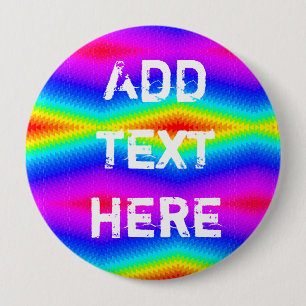 regenboogkleurige stropdas ronde button 4,0 cm