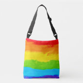 Regenboogkleurige verfstreken crossbody tas (Voorkant)
