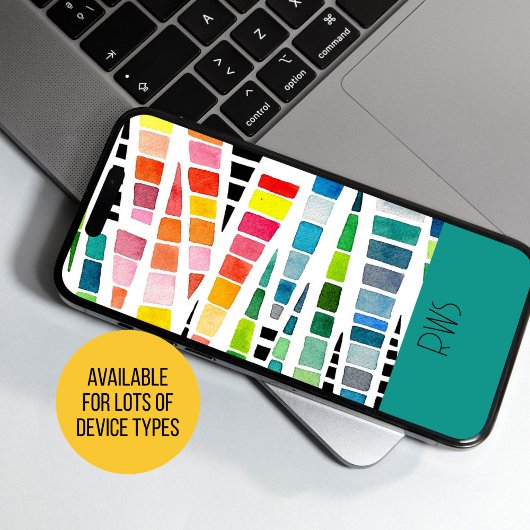 Regenboogkleurige Waterverf Mozaïek Abstract Case-Mate iPhone Case