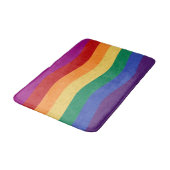 Regenboogkleurige Wavy-lijnen Badmat (Gekanteld)