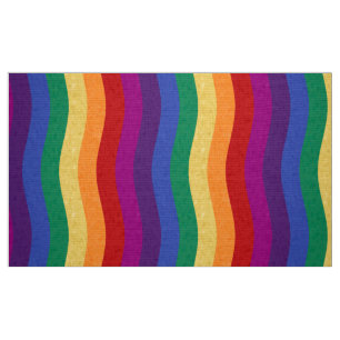 Regenboogkleurige Wavy-lijnen Stof