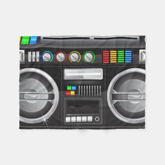 regenboogknoppen boombox ghetto blaster fleece deken