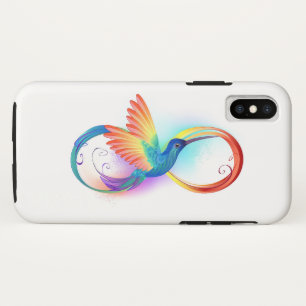 Regenboogkolibrie met oneindigheidssymbool iPhone x hoesje