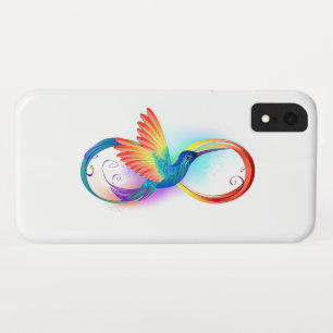 Regenboogkolibrie met oneindigheidssymbool iPhone XR hoesje