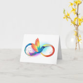 Regenboogkolibrie met oneindigheidssymbool kaart (Gele Bloem)
