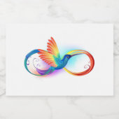 Regenboogkolibrie met oneindigheidssymbool likeurfles etiket (Enkel label)