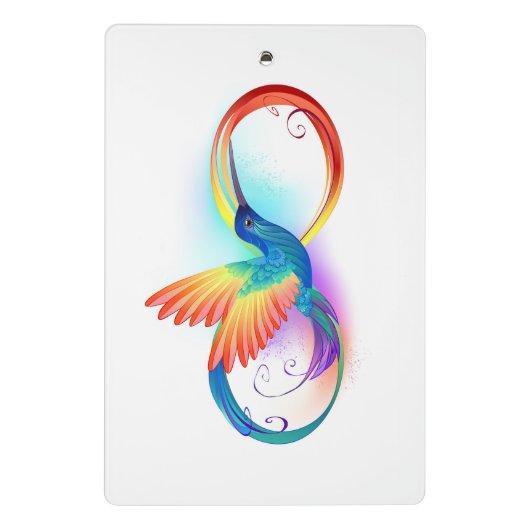 Regenboogkolibrie met oneindigheidssymbool mini klembord (Achterkant)