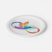 Regenboogkolibrie met oneindigheidssymbool papieren bordje (Gekanteld)