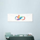 Regenboogkolibrie met oneindigheidssymbool spandoek (Beurs)