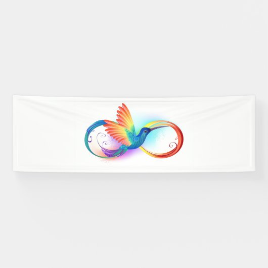 Regenboogkolibrie met oneindigheidssymbool spandoek (Horizontaal)