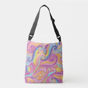 Regenboogkomeet: magische dromerige hemel. crossbody tas