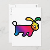 Regenboogkonijn Briefkaart (Voorkant / Achterkant)