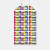 Regenboogkrayons Artistist Kunstenfeest van het ki Cadeaulabel (Achterkant)