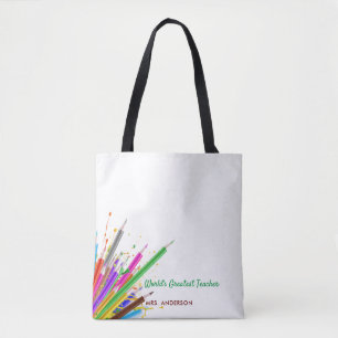 Regenboogkrayons Kindergarten Canvas tas van de Gi