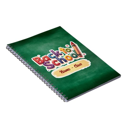 Regenboogkrijtje terug naar school ontwerp notitieboek (Rechterzijde)