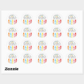 Regenboogkrijtjes Eigendom Van Klas Sticker Regen (Vel)