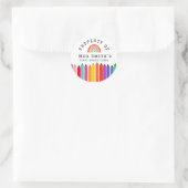 Regenboogkrijtjes Eigendom Van Klas Sticker Regen (Tas)
