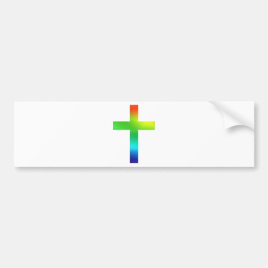 Regenboogkruis Bumpersticker (Voorkant)