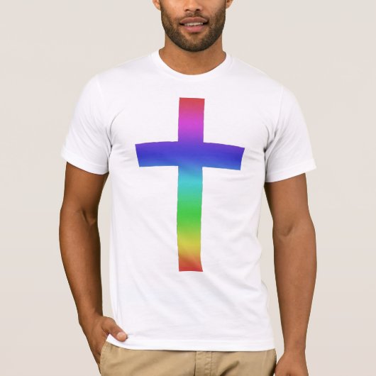 Regenboogkruis T-shirt (Voorkant)