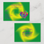 Regenboogkunst: Geel groen Visitekaartje (Voorkant / Achterkant)