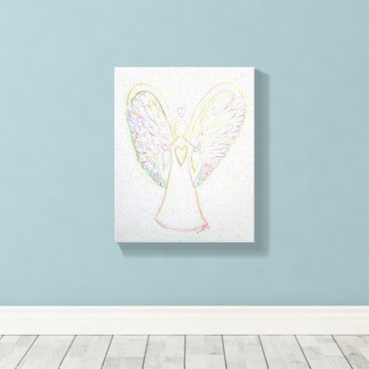 Regenboogkunsten Engel Schilderen Kunstschilderwer Canvas Afdruk (Insitu (Houten vloer))