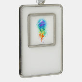 Regenboogkwal Verzilverd Kader Ornament (Rechts)