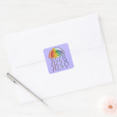 Regenboogkwal Vierkante Sticker (Envelop)
