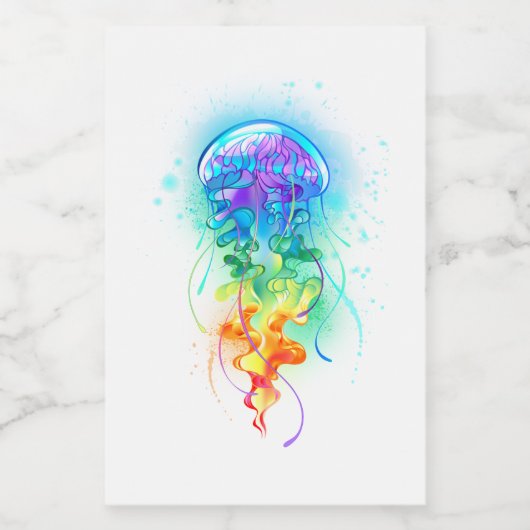 Regenboogkwal Voedselcontainer Etiket (Enkel label)