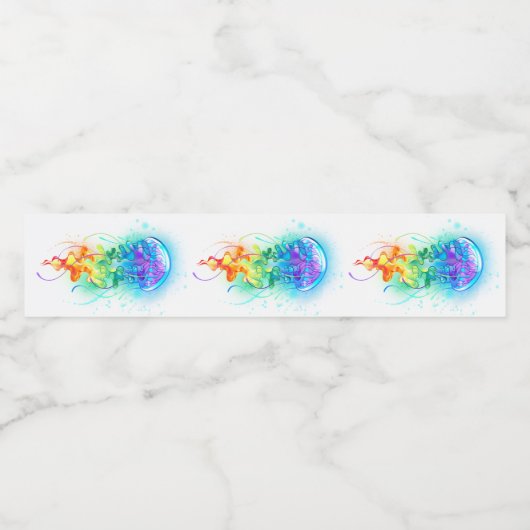 Regenboogkwal Waterfles Etiket (Enkel label)