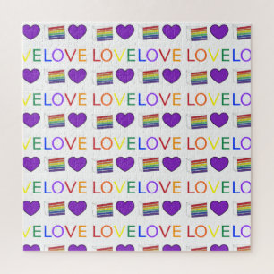 Regenbooglaag Plak LGBT Gay Pride LOVE Heart Legpuzzel
