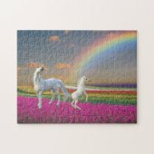  regenbooglandschap met de Unicorn-ventilator Legpuzzel (Horizontaal)