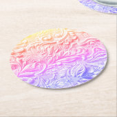 regenboogleer ronde kartonnen onderzetter (Gebogen)