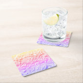 regenboogleer vierkante kartonnen onderzetter (Insitu)