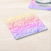 regenboogleer vierkante kartonnen onderzetter (Schuin)