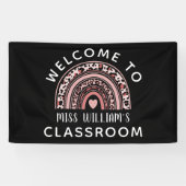 Regenboogleraar klaslokaal Welkomstbanner Spandoek (Horizontaal)