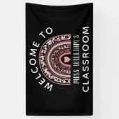 Regenboogleraar klaslokaal Welkomstbanner Spandoek (Verticaal)