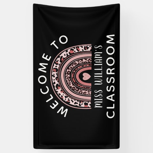 Regenboogleraar klaslokaal Welkomstbanner Spandoek (Verticaal)