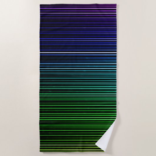 Regenbooglichtstrepen Strandlaken (Voorkant)