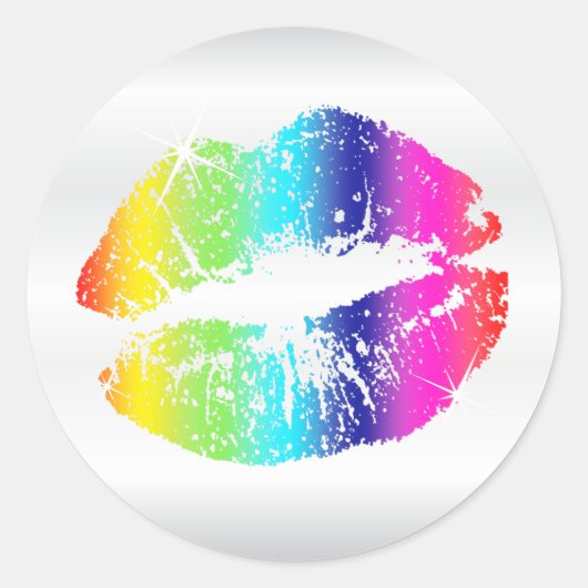 Regenboogliften Ronde Sticker (Voorkant)