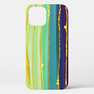 Regenbooglijnen: abstracte luxesamenstelling. iPhone 12 hoesje