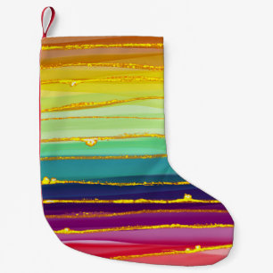 Regenbooglijnen: abstracte luxesamenstelling. kleine kerstsok