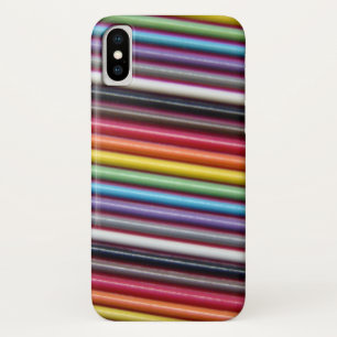 Regenbooglintkabelstructuur iPhone X Hoesje
