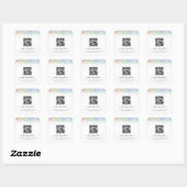 Regenbooglitter QR Code Weddenschap Website Vierkante Sticker (Vel)