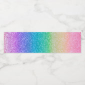 Regenbooglitter Sparkle Glam Birthday Party Custom Waterfles Etiket (Enkel label)