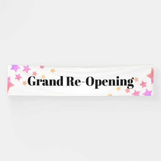 Regenbooglitter Stars Sparkle Grand Re-opening Spandoek (Horizontaal)