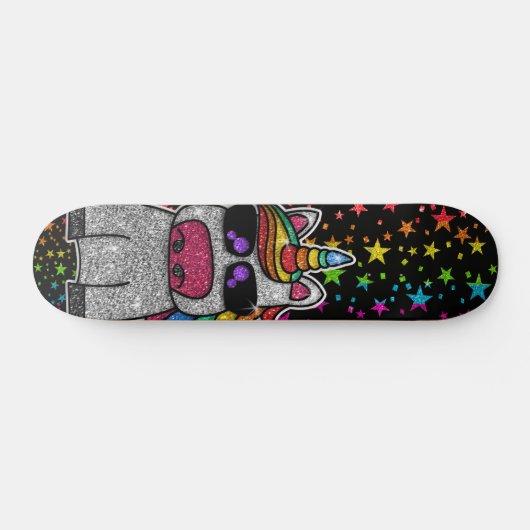Regenbooglitter Unicorn Sparkly Stars Sparkle Sk8r Skateboard (Horizontaal)