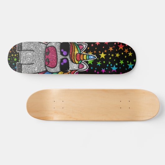 Regenbooglitter Unicorn Sparkly Stars Sparkle Sk8r Skateboard (Horizontaal)